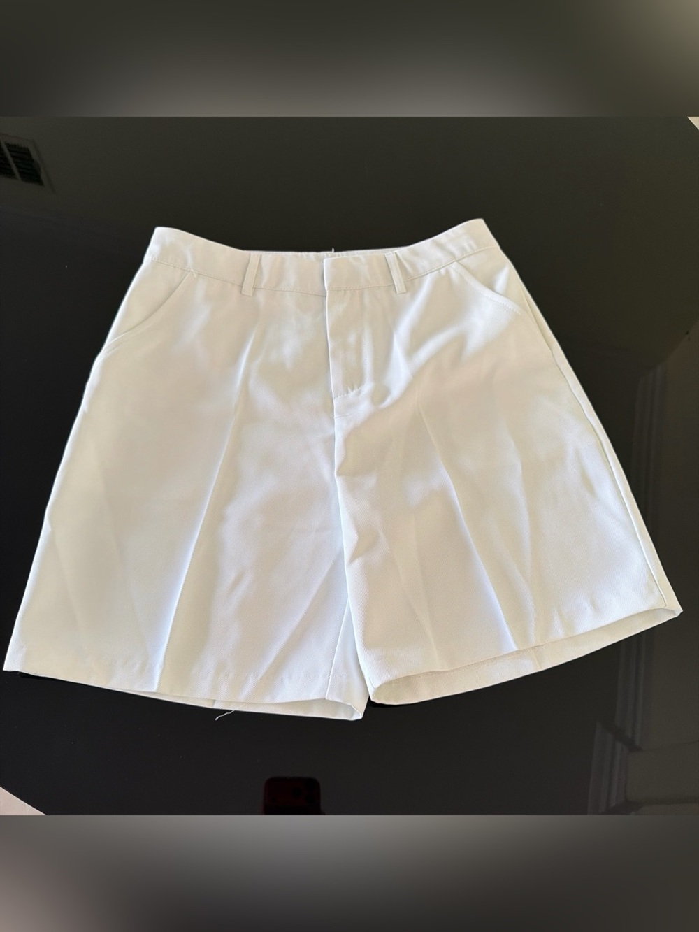 Women's White High-Waist Tailored Shorts